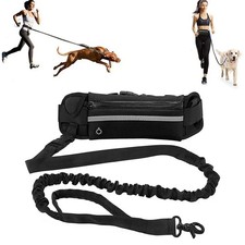 Hands Free Dog Leash for Running Walking Reflective Leash with Waist Bag Belt