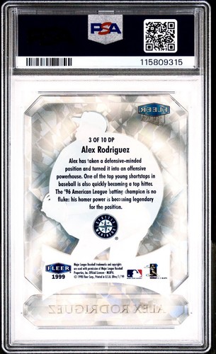 1999 Fleer Ultra Alex Rodriguez Diamond Producers PSA 10 - Picture 2 of 2