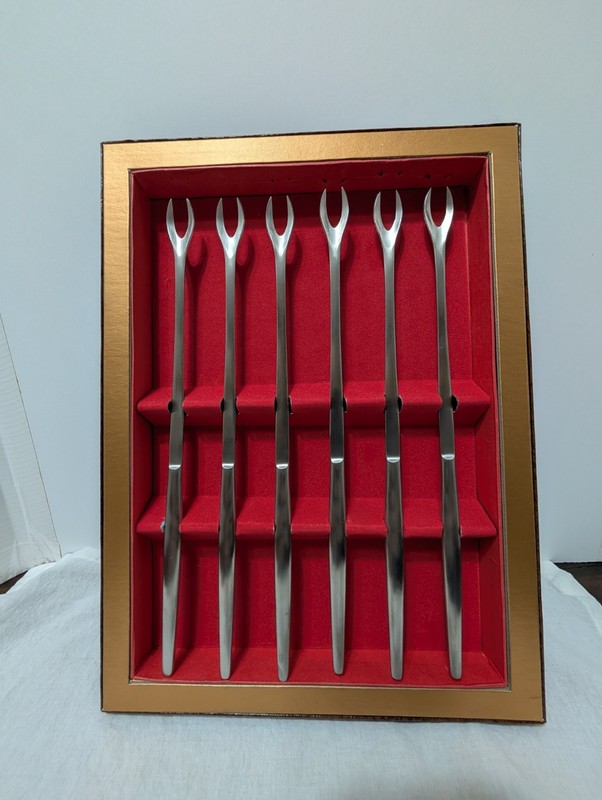 MCM Stainless Steel Fondue Forks Kalmar Made in Italy Mid Century Modern Vintage