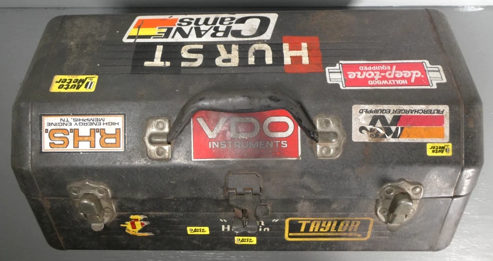 Scarce Vintage Simonsen Metal  Mechanics Hip Roof Cantilever Trays Tool Box - Image 3 of 4