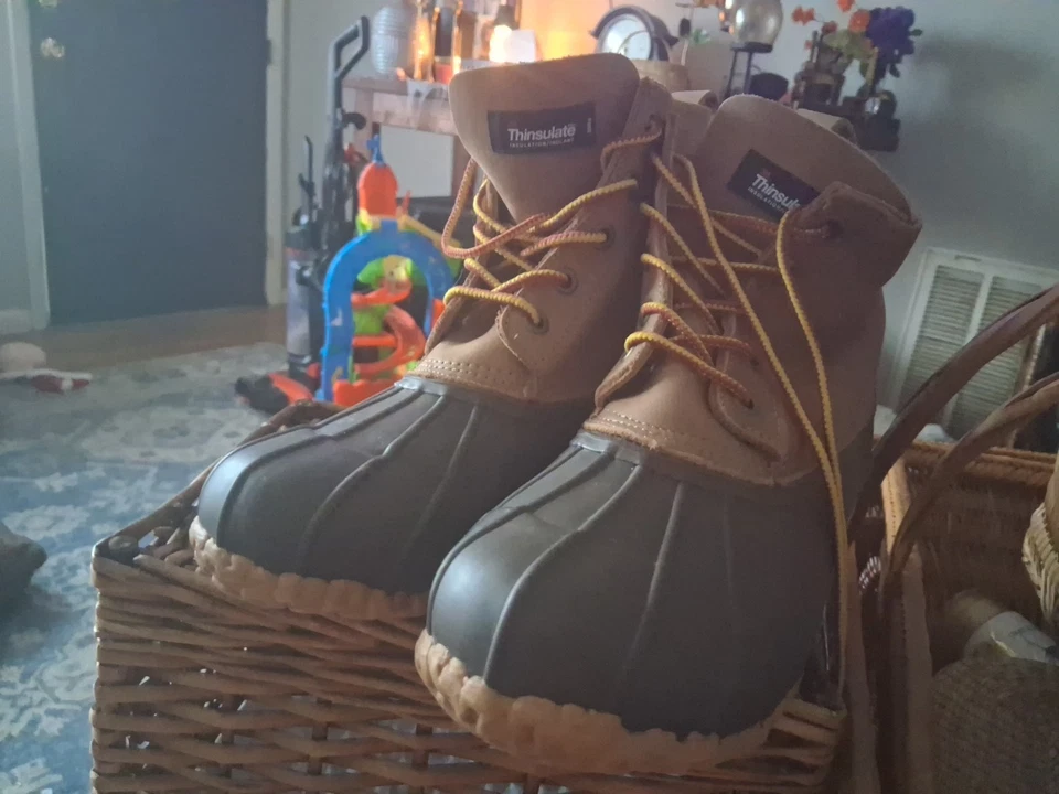 Duck Boots Gander Mt. THINSULATE SIZE 1 0 MENS Upper Leather - Image 2 of 4