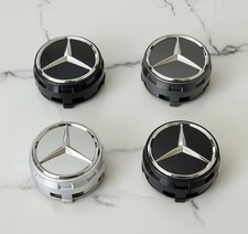 4pc 75mm Wheel Center Hub Caps Cover Raised For Mercedes-benz 0004000900