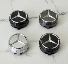 4PC 75mm Wheel Center Hub Caps Cover RAISED For Mercedes-Benz 0004000900