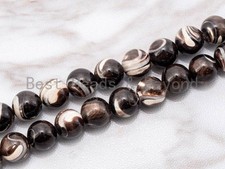 Natural Mother of Pearl beads, 8mm/10mm Brown Plated Mother of Pearl Round