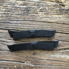 2 authentic Chanel shoe bows, CC Logo. Parts Taken From Shoes Craft Black