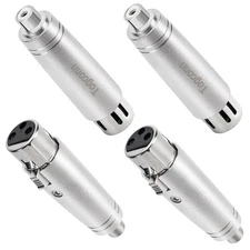 RCA to XLR Adapter Pack Male Female Connectors for Pro Audio Interconnects