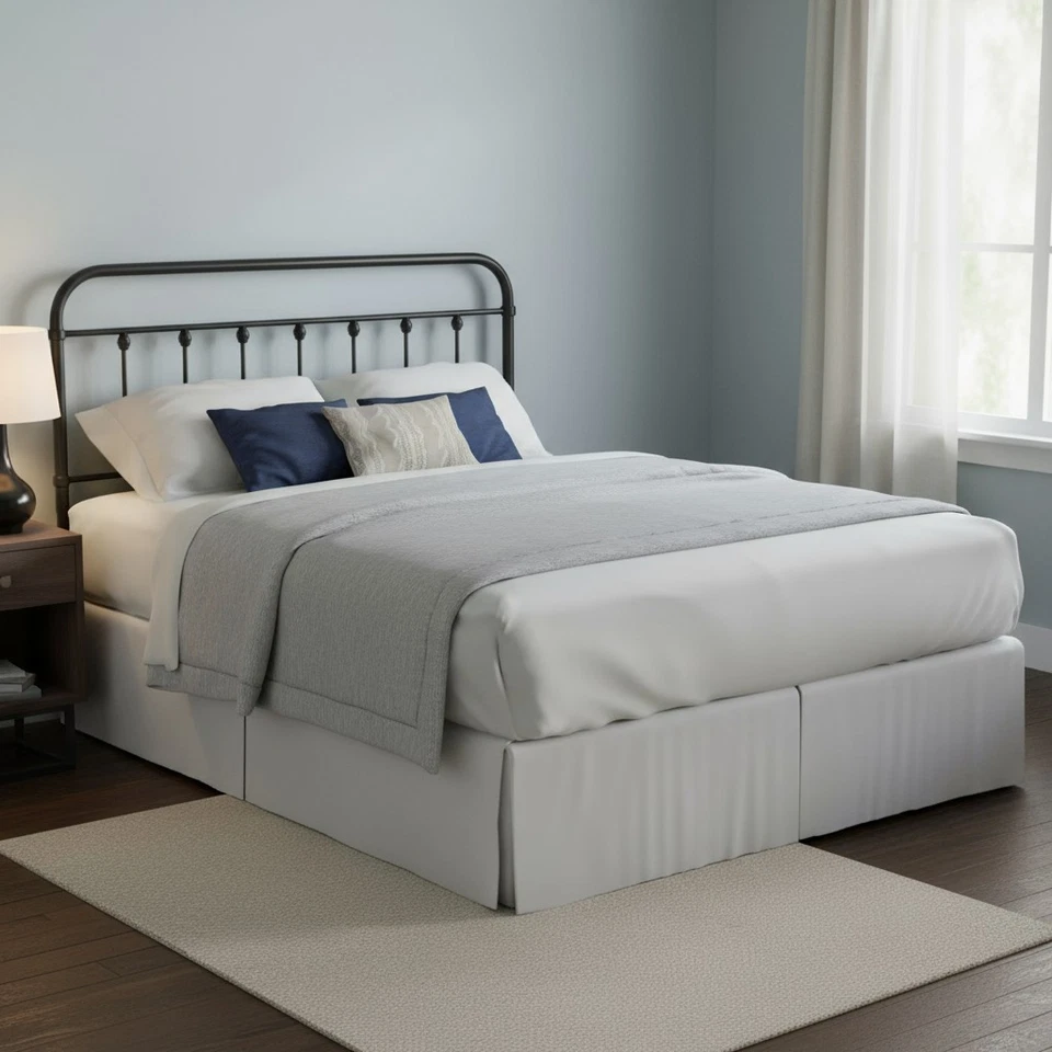 Cabecero Queen - Hierro Metal Negro - Altura Ajustable - Moderno - Granja Foto 4 de 4