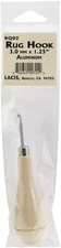 Lacis Punch Needle Rug Hook W/Wood Handle-Aluminum 3mmx1.25"