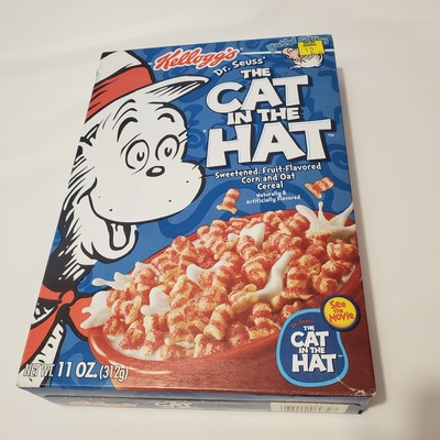 NEW 2003 Kellogg s Dr. Seuss The Cat in the Hat Cereal Box Book Movie Cartoon TV