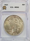1923-P $1 Peace Silver Dollar ICG MS 62