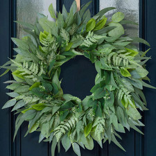 26 Inch Artificial Olive Eucalyptus Wreath for Front Door,Porch,Wall,Window | Uv