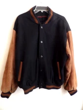 Swingster Wool Blend Varsity Style Jacket Leather Sleeves Mens LARGE
