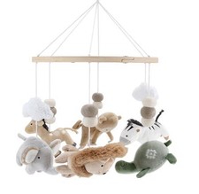 The Peanutshell Woodland Baby Crib Mobile Plush Animals Neutral Nursery