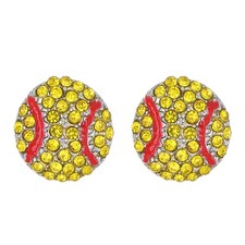 Baseball Basketball Soccer Earrings Dainty Alloy Vintage Colorful Rhinestone Vol