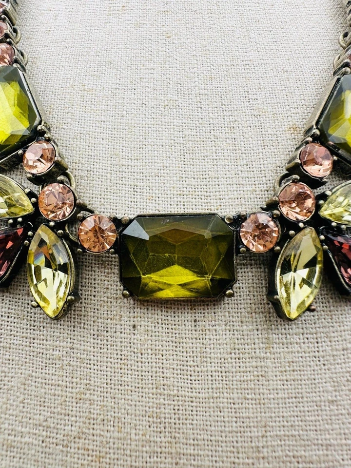 "Collar Cookie Lee de diamantes de imitación verde 21""" Foto 2 de 4