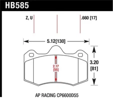 HAWK PERFORMANCE MOTORSPORTS BRAKE PADS AP RACING DTC-70