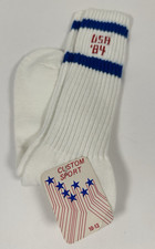 VTG 1984 Olympics Socks NOS Crew USA Acrylic 10-13 Striped Sport Mid-Calf 80s