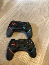 LOT of (2) Wireless Controller for Nintendo Switch S34 Black red and Blue