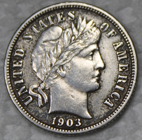 1903 Barber Dime - AU Details !!