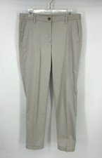 Talbots Pants Womens Size 6 Beige Girlfriend Chino Slash Pockets Zip EUC
