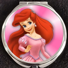 Princess Little Mermaid Ariel Ocean Red Hair Gift Disney Makeup Compact Mirror