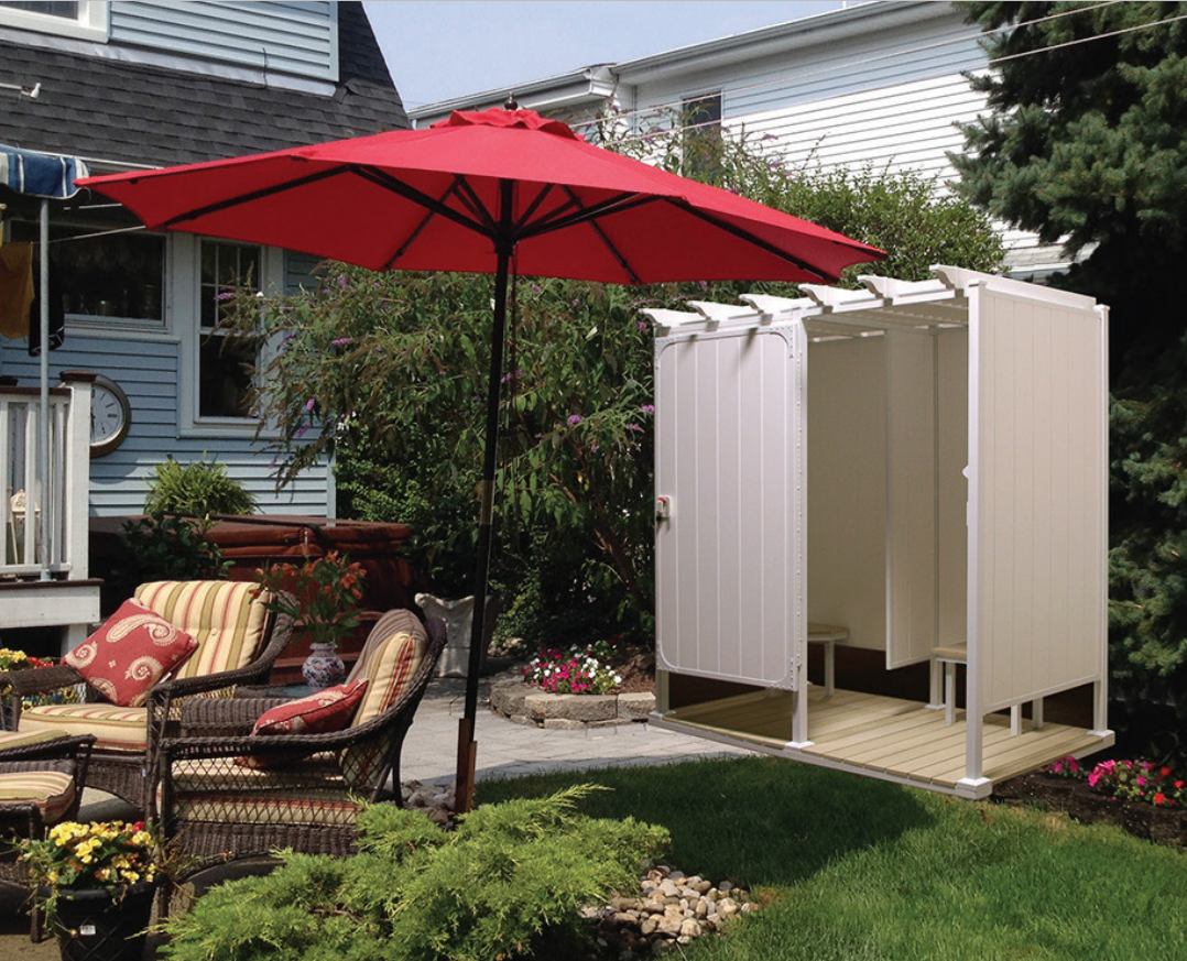 Simple Outdoor Shower Enclosure Liquid Sunshine 4 Ft. X 4 Ft. Vinyl