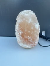 Salt Lamp, Himalayan Crystal Pink 7 inc Height Wooden Base Home Decor Multicolor