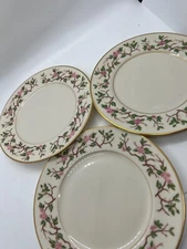Set of 3 Franciscan China Woodside 6.25" Bread & Butter Plates Pink Flowers USA