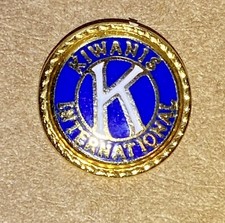 Kiwanis International Tie Tack or Lapel Pin Gold Tone & Navy