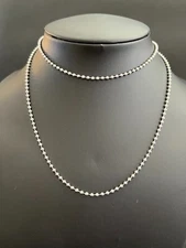 SHARP! STAINLESS STEEL SILVER COLOR BALL CHAIN 30" LONG 2.4MM FITS CHARM PENDANT
