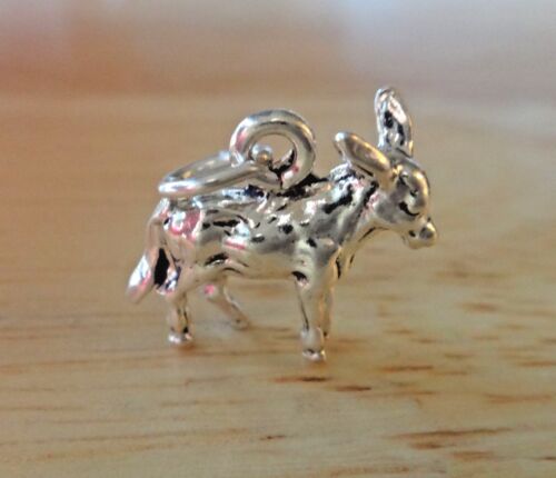 Ciondolo in argento sterling 3D 13x17 mm bambino asino mulo burro culo - Foto 3 di 4