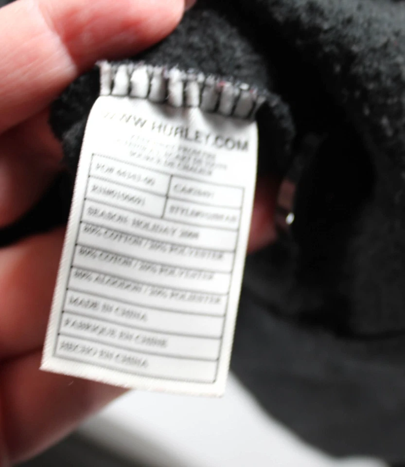 Chaqueta de moda estilo chaquetón negra vintage 2008 Hurley para mujer, talla grande Foto 3 de 4