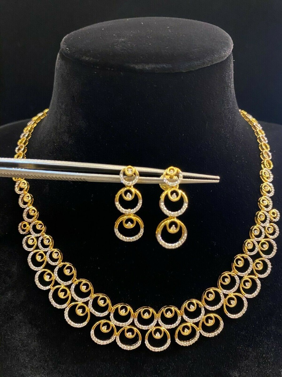 Set Pendentif & Boucles D'oreilles En Or Blanc 14K Avec Diamants - 2,95 Carats - Coupe Ronde Brillante - Neuf Avec étiquettes