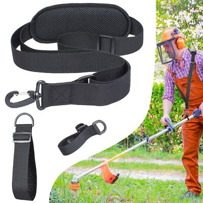Adjustable Shoulder Strap Harness for Trimmer Lawn Weed Eater Grass Edger Black