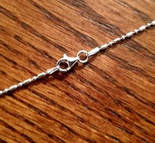 Bar & Bead Chain Anklet - 9 inch* (1.5mm* wide) - Sterling Silver - Made Italy