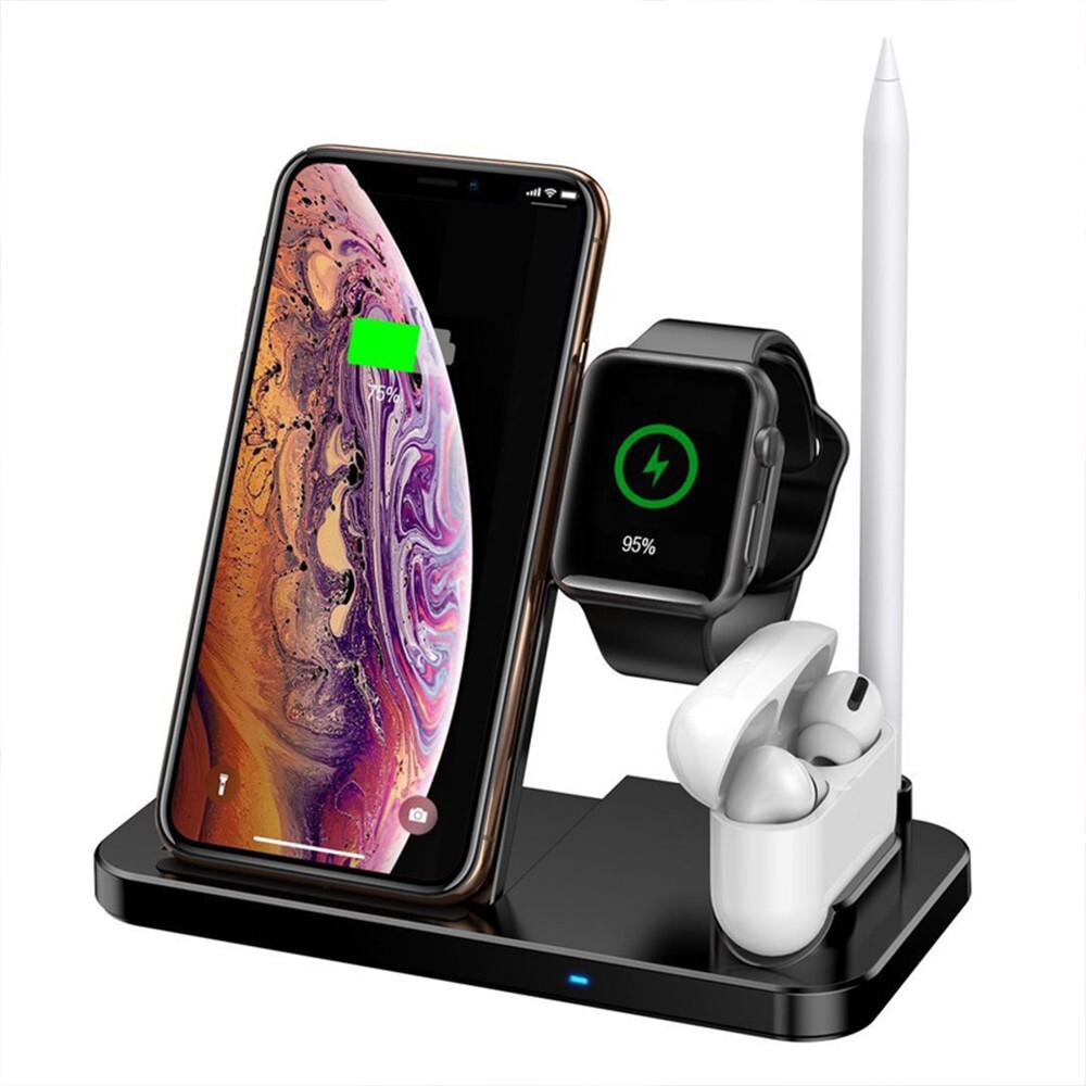 Charging Station for iPhone, iWatch, Samsung, Apple Pencil with 4-IN-1 15W Dock-image