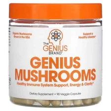 The Genius Brand Genius Mushrooms, 90 Veggie Capsules, Exp 01/26