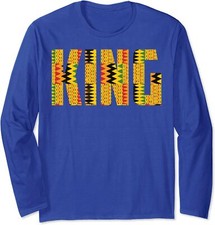 African King Gift Cool Kente Cloth Lover Long Sleeve T-Shirt