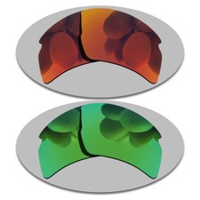 US Fire Red Green Replacement Lens For-Oakley Flak 2.0 XL Polarized Anti-Scratch