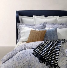 Ralph Lauren Lorelai Cotton Sateen Duvet Cover Watercolor Periwinkle King 500