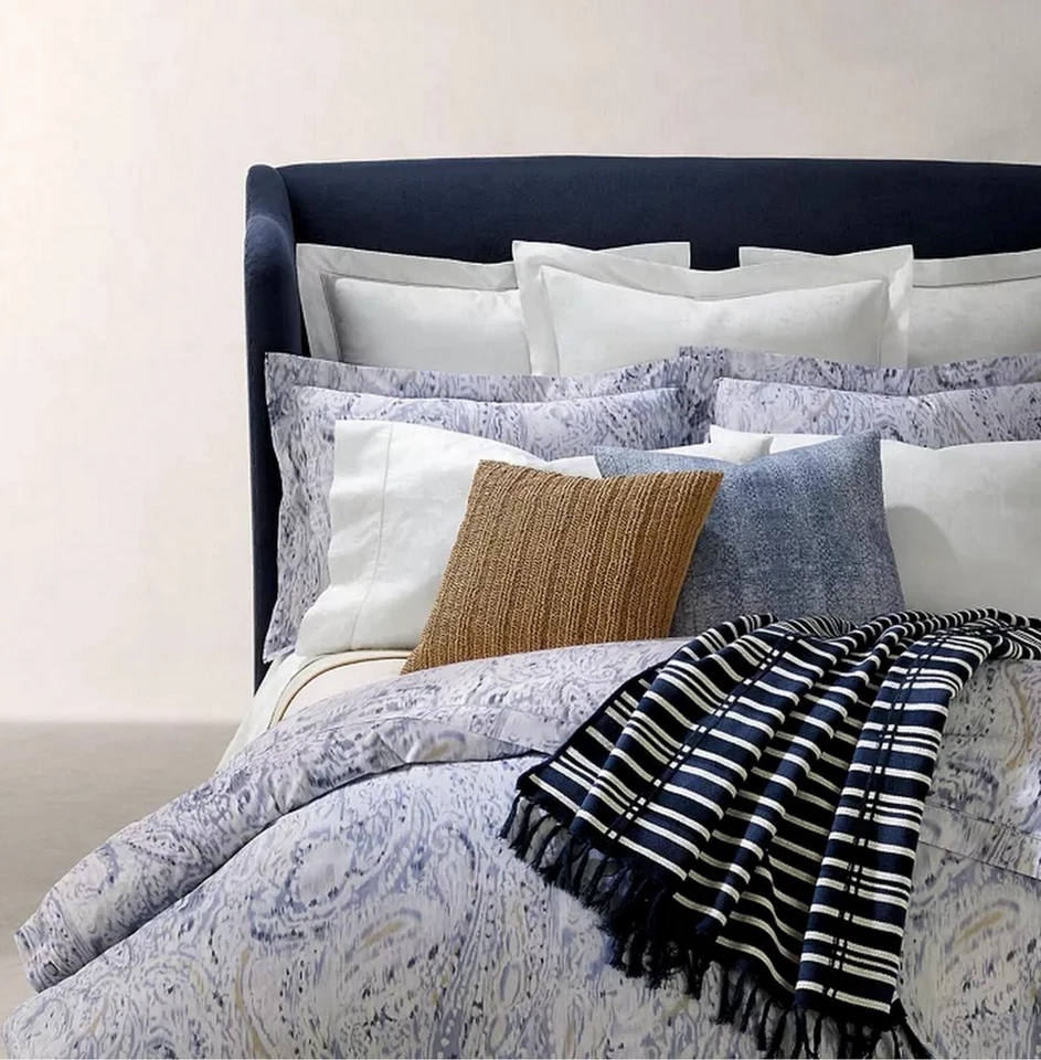 Ralph Lauren Lorelai Algodón Satén Acuarela Periwinkle King Sham $185 Foto 3 de 3