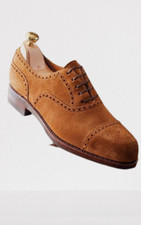 Handmade Brown suede leather brogue shoes for men, Brogue formal dress shoes