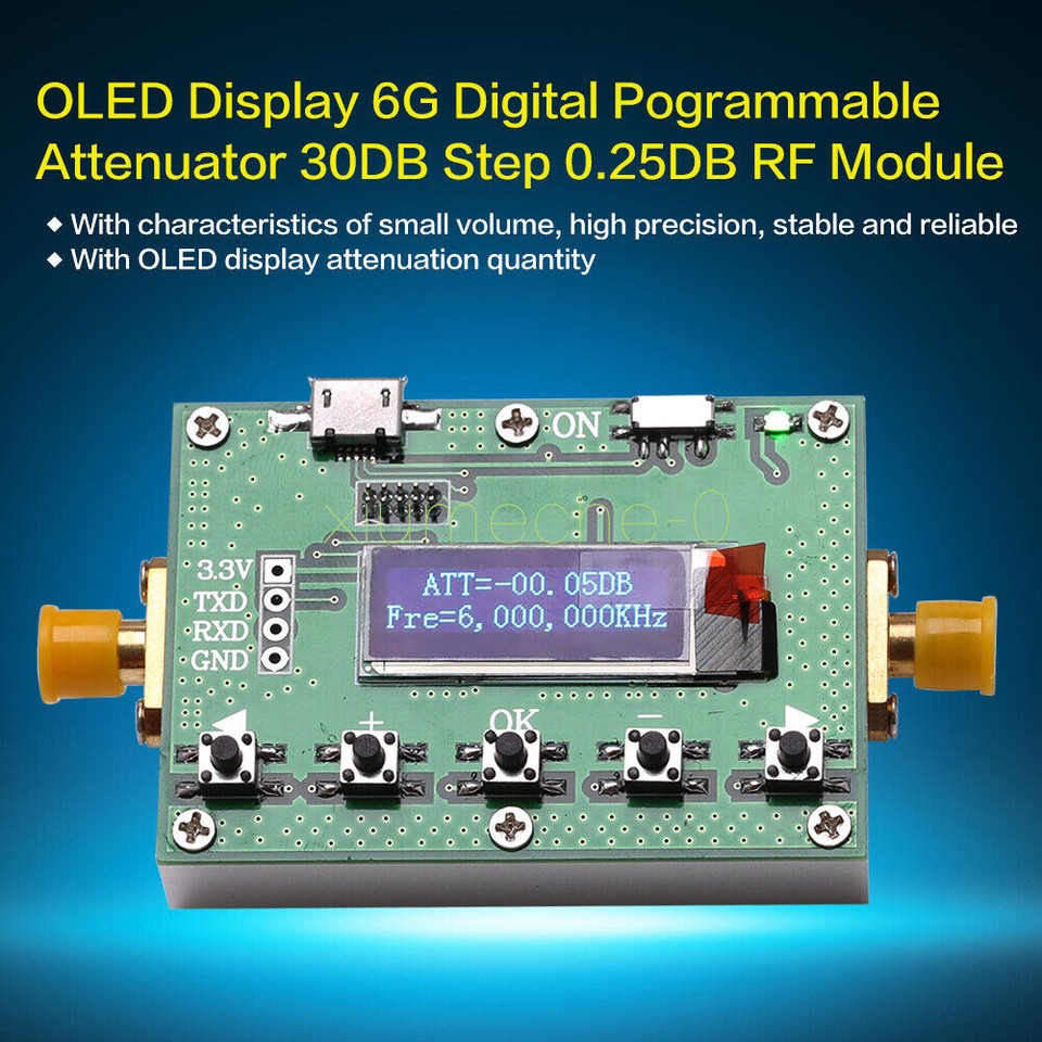 Digitale Programmeerbare Verzwakker 0.25dB Stap Sonew Carte D'atténuateur Module Atténuateur Numérique RF 9K-4GHz Bande SMA Connector Verzwakker