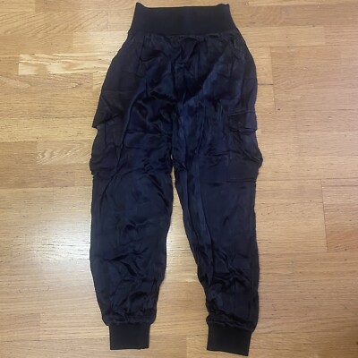 Bobi Black Los Angeles Revolve Silky Textured Cargo Preppy Goth