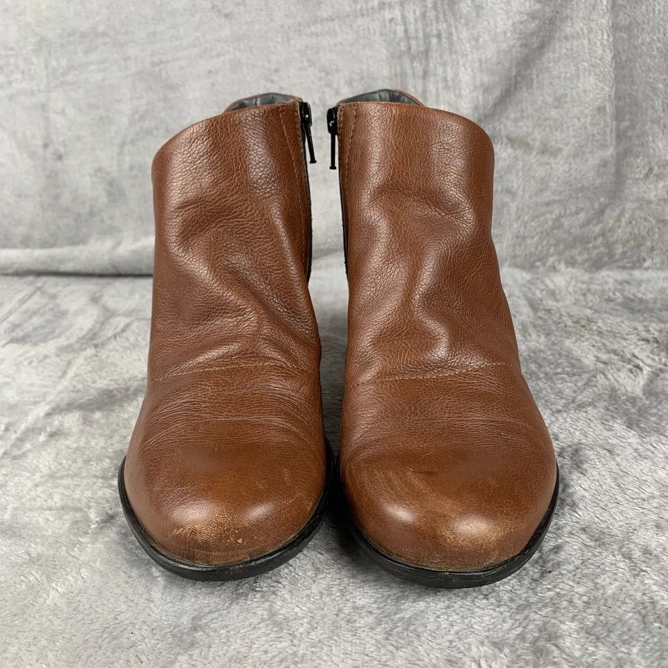 ALL BLACK 靴子女式 US 7.5 EU38 棕色皮革意大利制造高跟踝靴 — 第 4/4 张图片