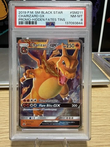 Pokémon TCG Charizard GX Black Star Promo SM211 Holo PSA 8