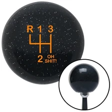 Orange Shift Pattern OS3n Black Metal Flake Shift Knob w/ M16x1.5 Insert Auto