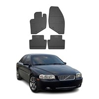 Omac Gummi FußMatten FüR Volvo S80 1998-2006 Automatten Gummi Tpe Schwarz 4Tlg