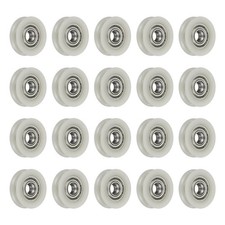 20Pcs 5x23.5x6.8mm 625ZZ Carbon Steel U Groove Bearings POM Guide Pulley, Beige