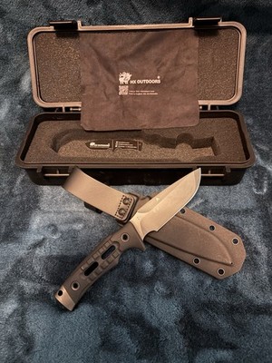 HX Outdoors Rock Apex TD-18DLC Fixed Blade Kydex Sheath Fire Starter & Case New
